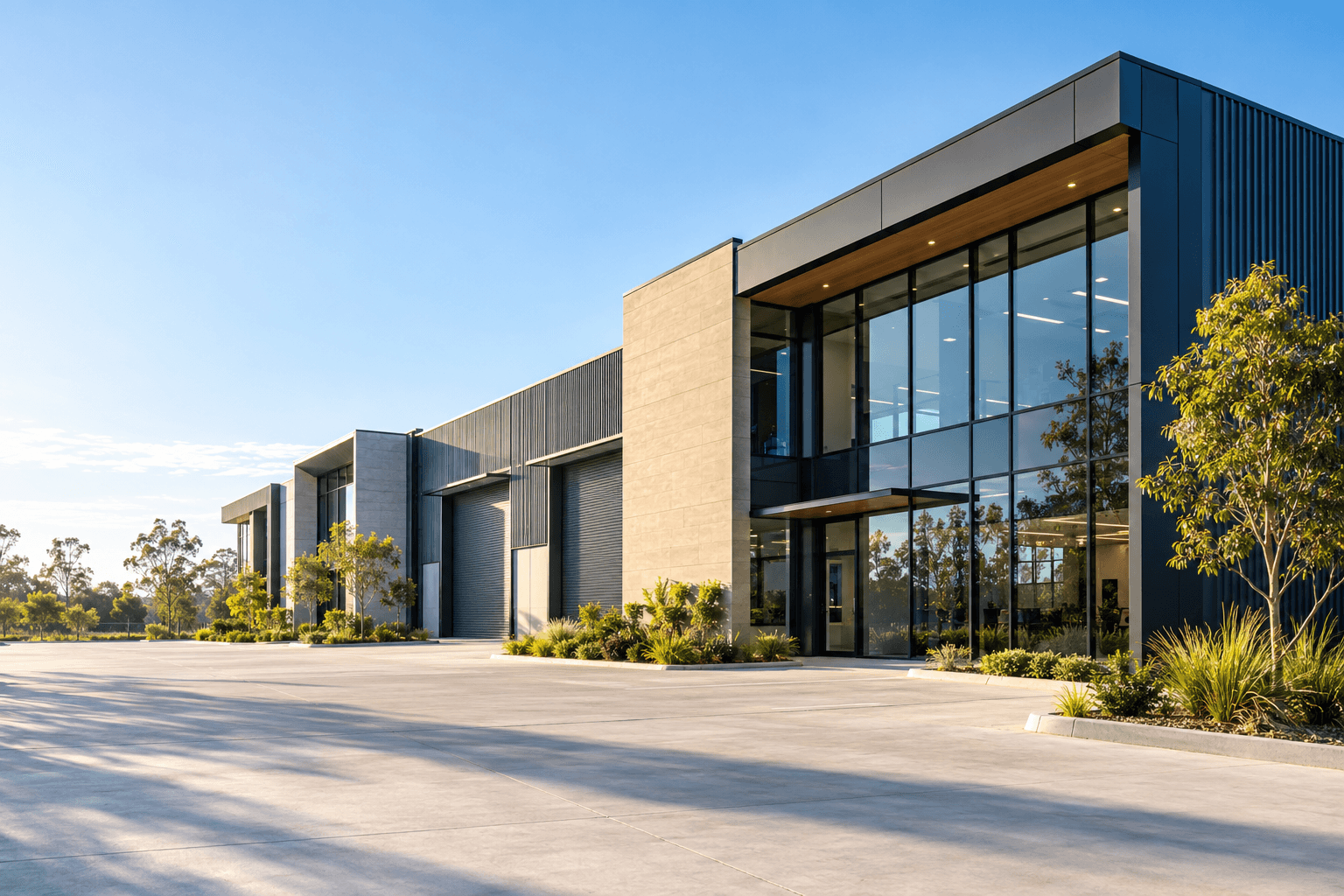 Illustrative modern Australian business precinct